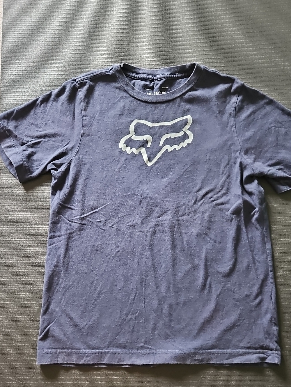 Fox Racing Navy Short-Sleeve Tee with White Fox Head Logo. #197